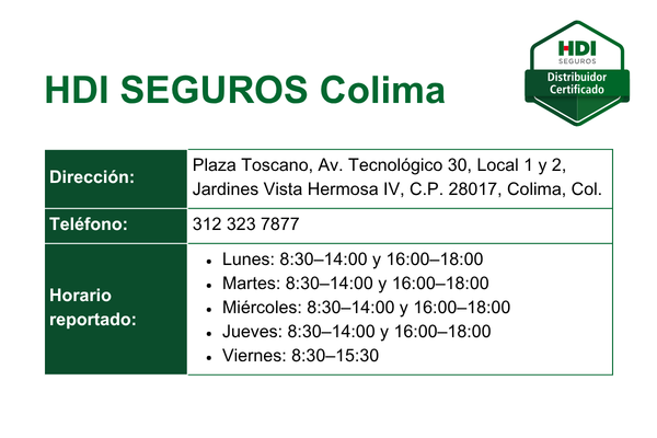 contacto HDI Seguros Colima